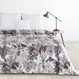 Gultas pārklājs D91 VELVET | DAVOS2 PURPLE-GREY - 200x220 cm